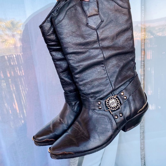 Vintage Shoes - Vintage western boots black mainewoods